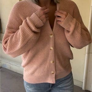 Pink button up cardigan